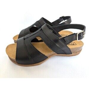Propét Women's Phlox Sling Back Sandals Size 8 1/2 Black Leather